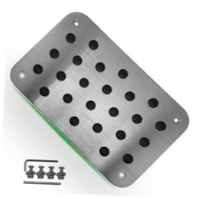 Car Truck Floor Mat - Carpet Pad Plate - Foot Pedal Rest - Aluminum Silvery