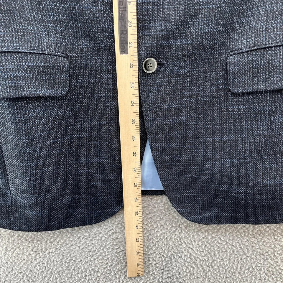 Abrigo deportivo Jack Victor para hombre 39R azul texturizado Blazer Napoli SPJ tela italiana Foto 4 de 4