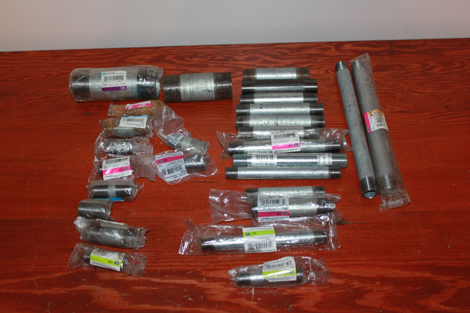NOS Galvanized Steel Pipe Nipples Assorted Sizes & Lengths Plumbing Fittings Lot