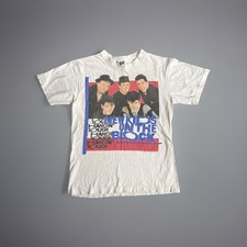 Vintage 1989 New Kids On The Block T-Shirt S Hanging Tough Concert Tour Stained