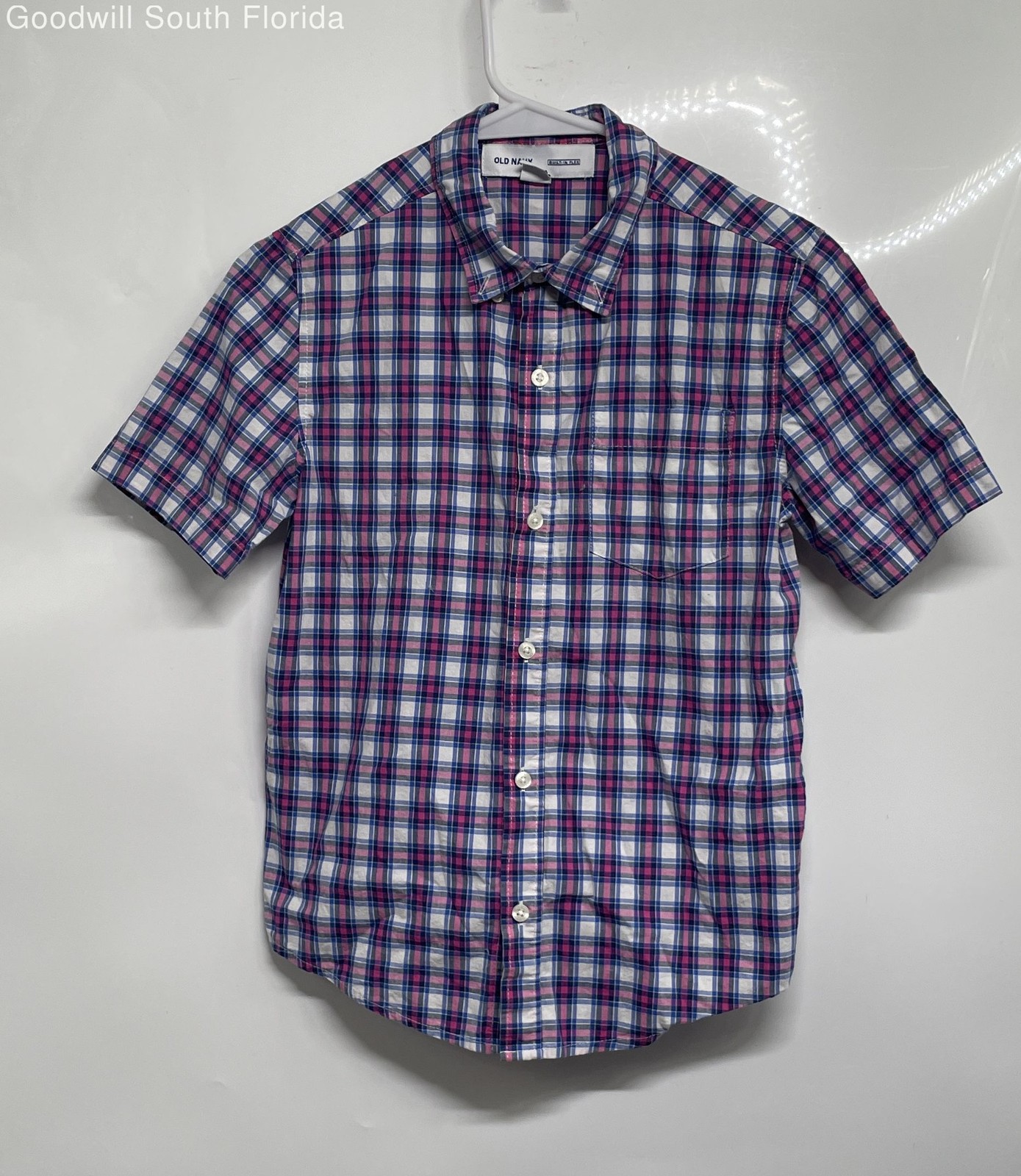 Old Navy Boys Multicolor Short Sleeve Button-Up Shirt Size L 10-12