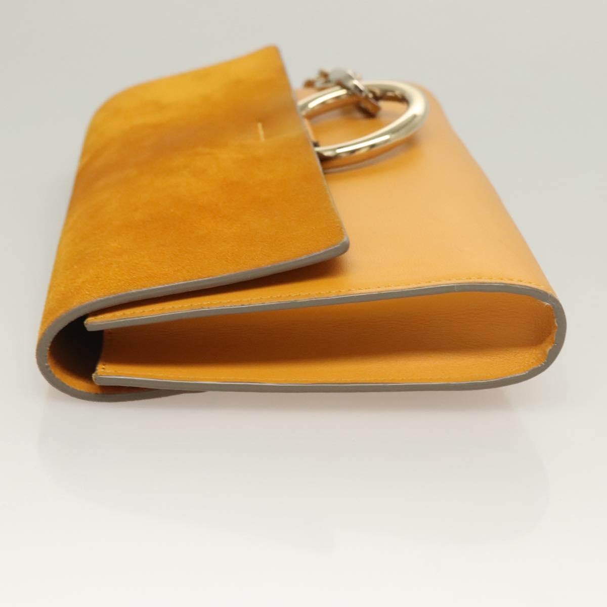 Chloe Clutch Bag Suede Yellow Gold Auth yk18621 View 3