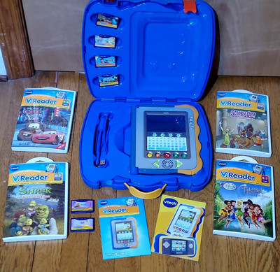 Vtech V. Reader Interactive Reading System With 10 Games Carrying Case & Manuals