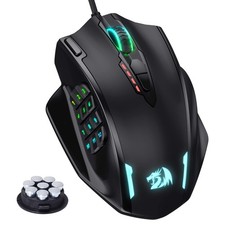 Redragon M908 Impact RGB LED MMO Gaming Mouse with 12 Side Buttons, Optical Wire