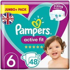 Pampers Active Fit, Size 6, 48 Count 0.57 per nappy