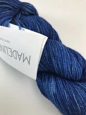 Madelinetosh Sock Cobalt Hand Dyed Yarn Verigated Fingering Superwash Merino