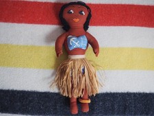 VTG 40s Hawaiian Woman Cloth Painted Sailor Souvenior Hula Girl Doll 16" Anchor