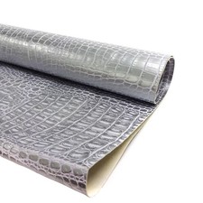 52" Faux Leather Crocodile 2 Tones Print Upholstery Home Decor Fabric By The