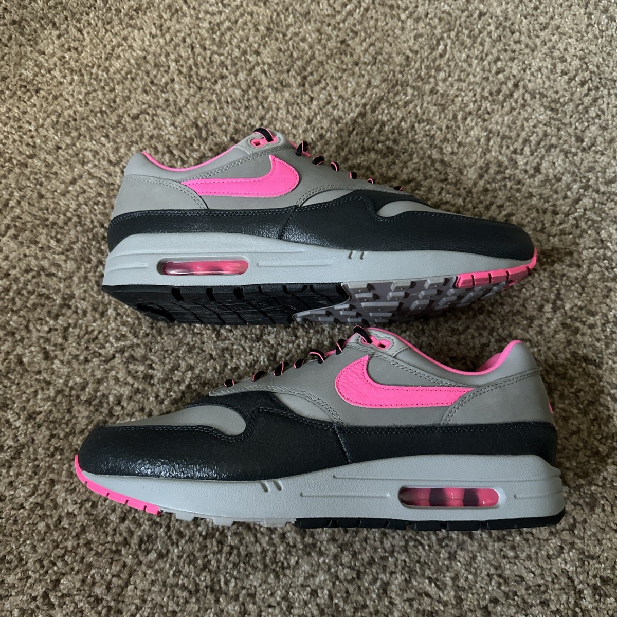 Nike Huf × Air Max 1 SP - Pink Pow/Anthracite Size Mens 10.5
