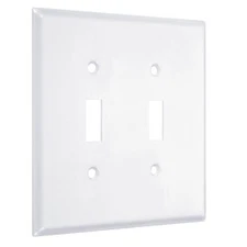 TayMac WJW-TT White 2 Gang Switch Plate
