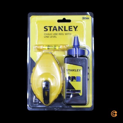 Stanley Schlagschnur Set Markierschnur Kreide Gehäuse Haken Kurbel Schubfach