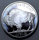 1 OZ 999 FINE SILVER ROUND INDIAN HEAD BUFFALO LIBERTY GOLDEN STATE MINT, NR ..