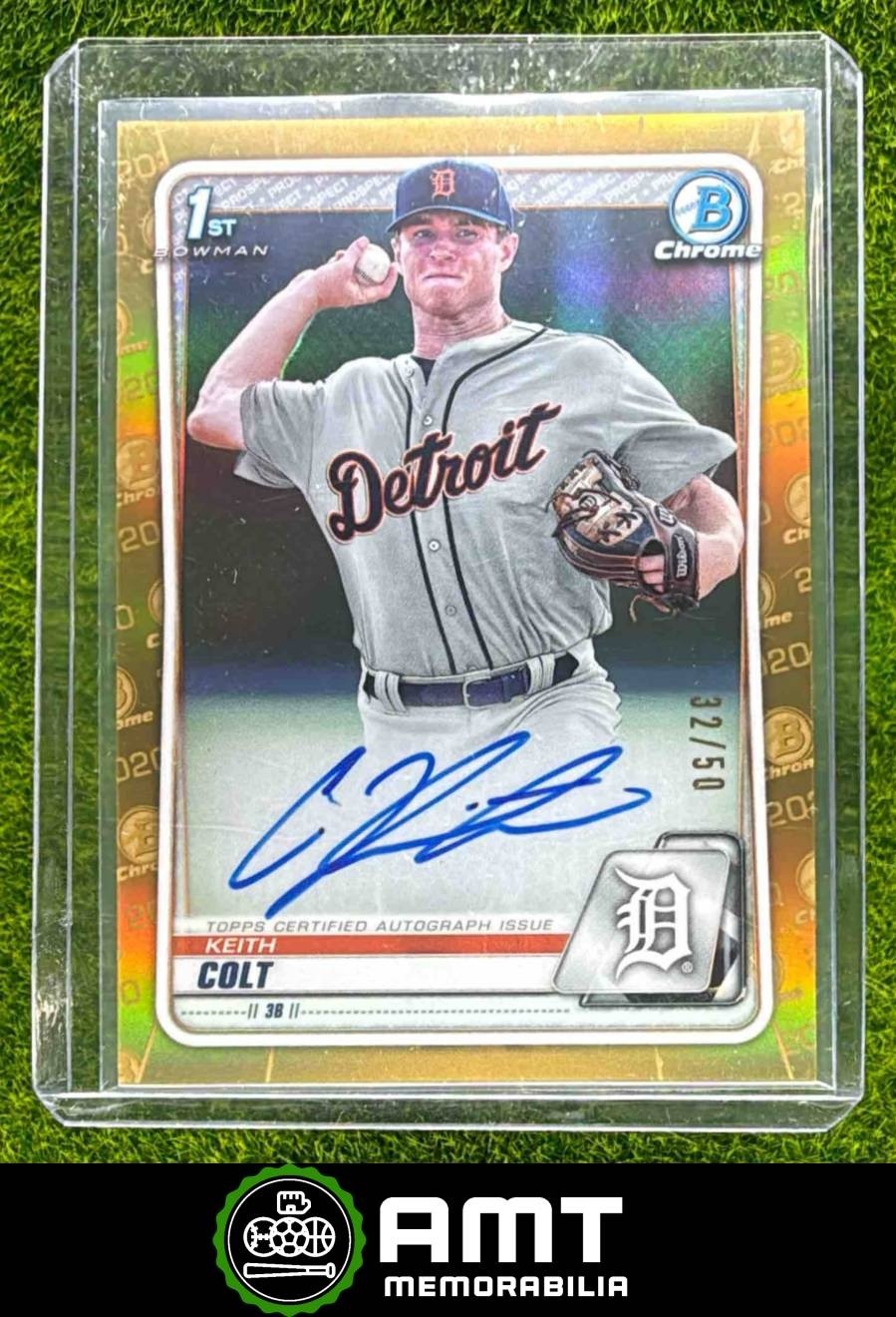Colt Keith Auto 2020 Bowman Draft 32/50 Chrome Pick Gold Detroit Tigers #CDA-KC