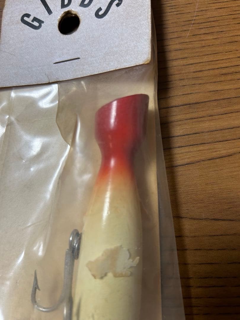 GIBBS Wood Topwater Lure White/Red, 2 Hooks, Used, Fishing Accessories - Image 2