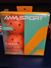AMA Sports Outdoor - X-40 Pickleball Balls Rotational 4 Pack - H2