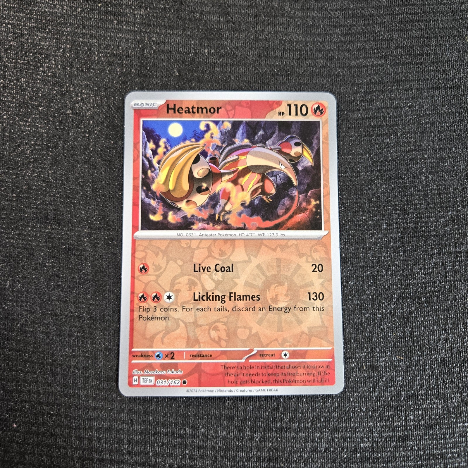 Pokemon TCG Temporal Forces Heatmor Reverse Holo Card 31/162