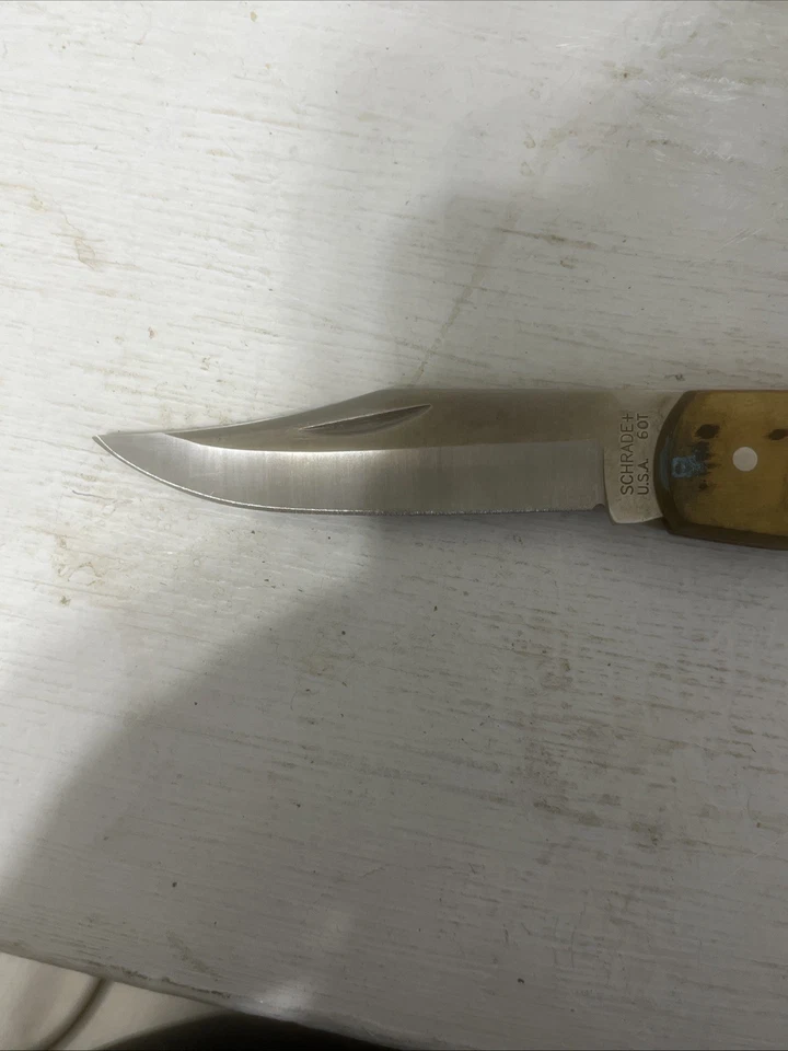 SCHRADE+ OLD TIMER 6OT LOCKBACK POCKET KNIFE FOLDING  USA VINTAGE - Image 3 of 4