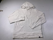 Faherty Sunwashed Slub Hoodie Mens M White Pullover Drawstring Casual Organic