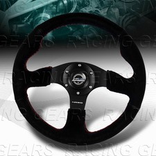 330mm Nrg Rst-012s-rs Race Style Black Suede Red Stitch 13-inch Steering Wheel
