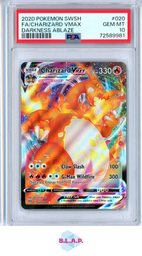 FA/CHARIZARD VMAX DARKNESS ABLAZE POKEMON SWSH DARKNESS ABLAZE 2020 020 PSA 10