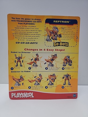Transformers - Reptron - Go-Bots - Playskool - 2002 - New on Card Sealed - Picture 2 of 4