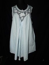Vintage Blue Gilligan and OMalley sleeveless night gown, Med,