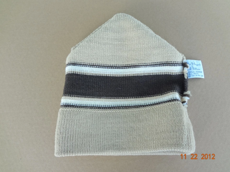 Vintage Bar-W Williams Originals 100% Wool Beanie Ski Hat Vermont Made in USA - Image 3 of 4