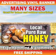 LOCAL HONEY SOLD HERE Advertising Banner Vinyl Mesh Sign pure raw honeycomb bees