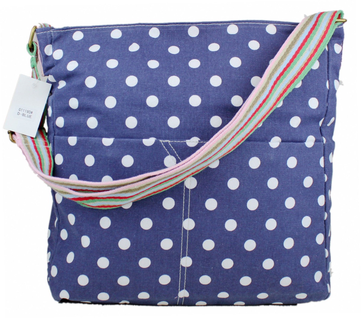 【THEAIRTOWN】 polka messenger bag★2color Cartoon Polka Dots Canvas Saddle Cross-body Shoulder