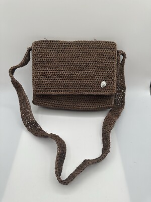 Kaminski Brown Australia Raffia Shoulder Handbag
