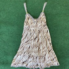 Victoria's Secret Zebra Animal Print Negligee Nightgown Slip Dress Size Large
