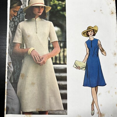 Vintage 1960s Vogue 1048 Sybil Connolly Mod A-Line Dress Sewing Pattern 10  CUT | eBay