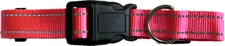 Large 1" Wide Reflective Adjustable Nylon Dog Collar - Pink