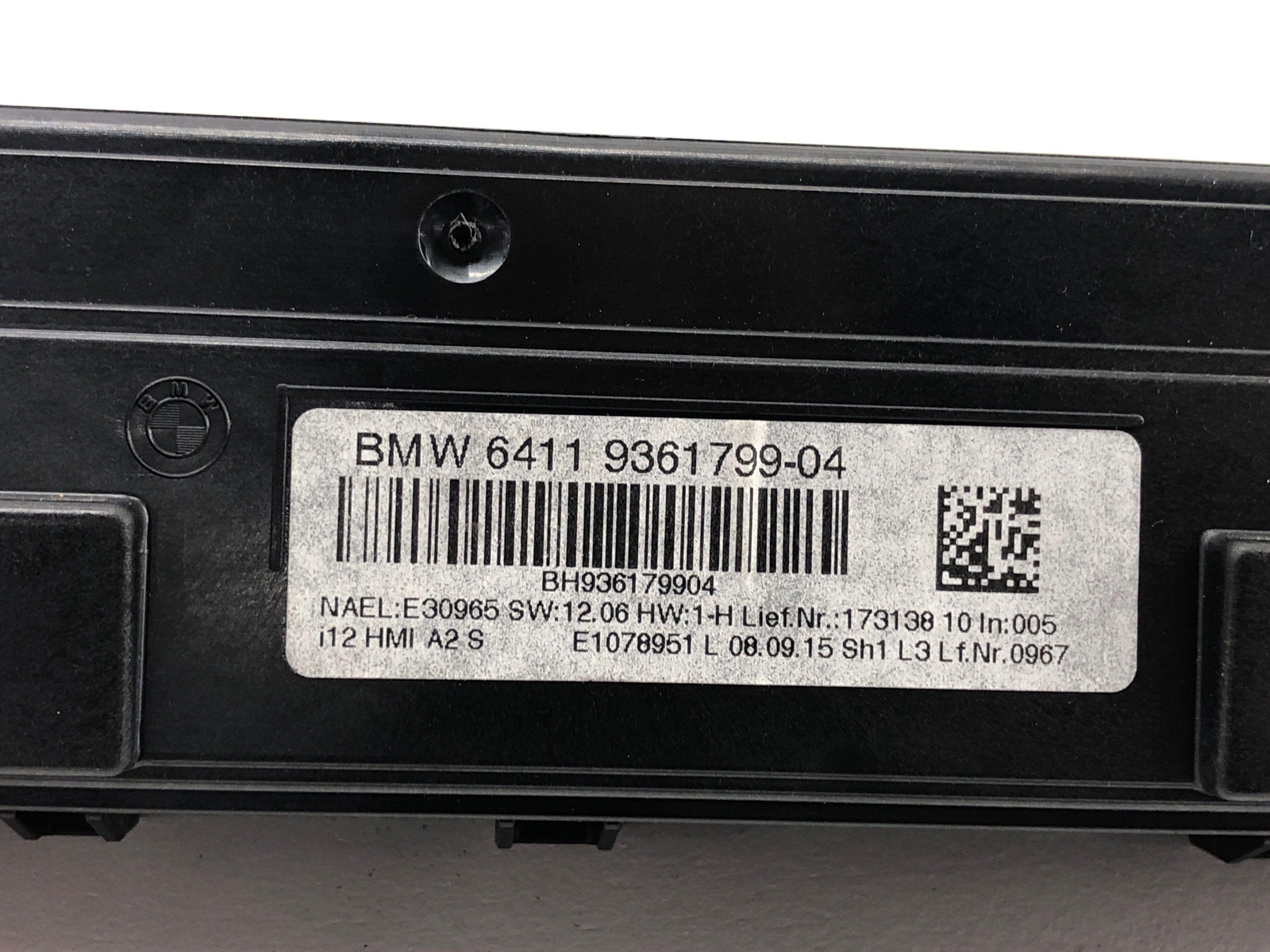 2014-2017 BMW I8 CENTER DASH CLIMATE CONTROL PANEL 64119361799 OEM