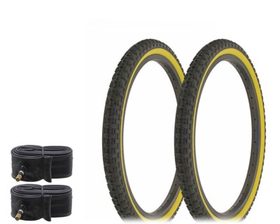 #ad 1 PAIR Bicycle Bike Tires amp; Tubes 20quot; x 1.75quot; Black Gum Side Wall BMX COMP 3. $36.98