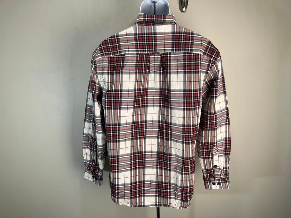 ORVIS Мужская тяжелый ирорис, красный и синий клетку длинным рукавом рубашка средний M EUC - Изображение 3 из 4