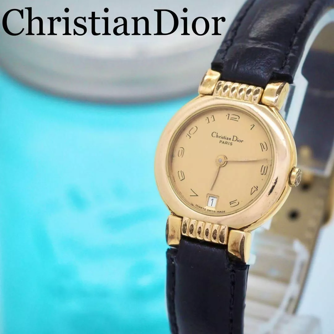 Montre femme Christian Dior dorée vintage   Qualité authentique, fiable 202502R