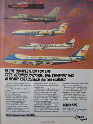 2/1989 PUB ALLIED SIGNAL BENDIX KING TTTS AIR FORCE ONE F-16 ANGOSTA PC-9 AD