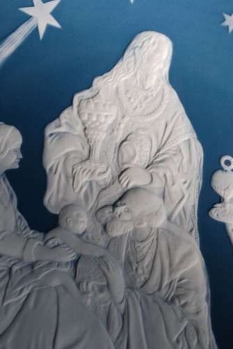 Villeroy & Boch 1978 CHRISTMAS NATIVITY PLATE West Germany 11.75" Blue Porcelain - Picture 5 of 19