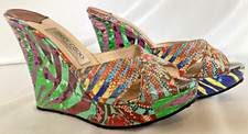 Jimmy Choo Phyllis Colorful Animal Print Snake Zebra Green Purple Blue 39