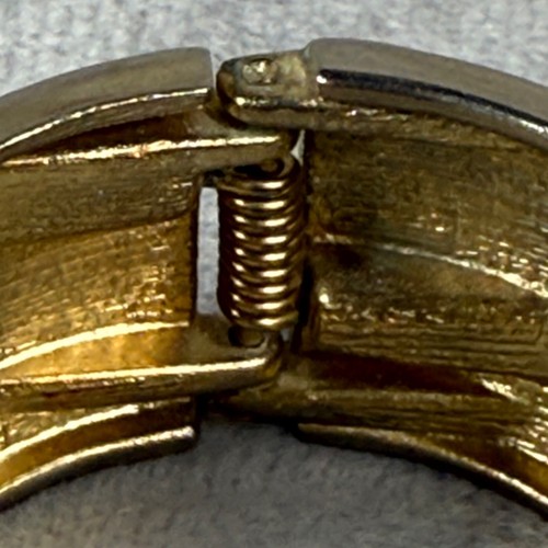 Bracciale Vintage Cerniera Morsetto Multicolore Intarsiato Metallo Tono Terra Colori - Foto 18 di 19