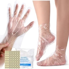 Noverlife 200PCS Paraffin Wax Liners Bags, Disposable Mitts Booties Plastic Sock