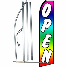 Open Rainbow Flag Flutter Feather Banner Swooper Bundle Kit COMPLETE