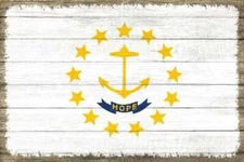 Rhode Island State Flag Wood Sign Rustic Wall Décor Gift 12x18 B3-12180051039