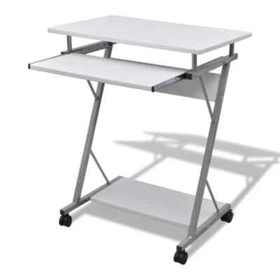 VIDAXL Table de bureau brun pour ordinateur avec roulettes gagner de l'espace élégant v