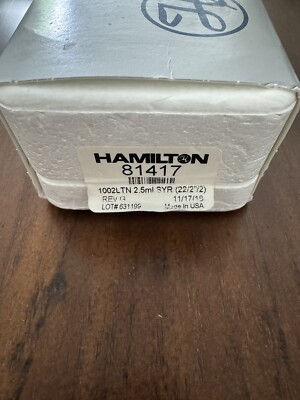 Hamilton 81417 2.5ml Syringe 1002LTN ml Brand New