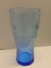Vintage Blue Coca Cola Drinking Glass