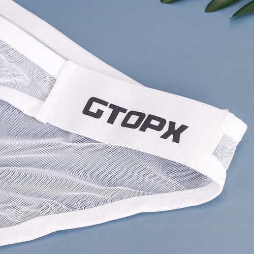 Men's Stretch Low Rise Bulge Pouch Bikini Briefs Meshed Breathable Underwear - Picture 10 of 14