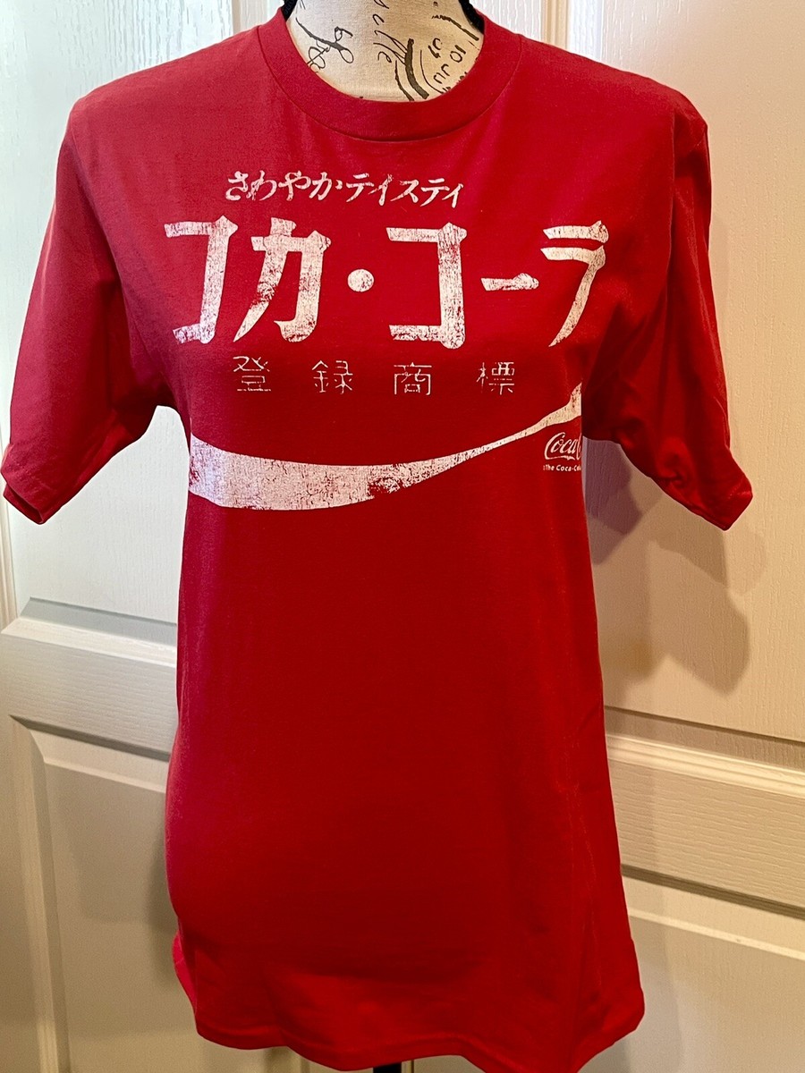 Coca-Cola Japanese Logo Official T-Shirt Short Sleeve Red w