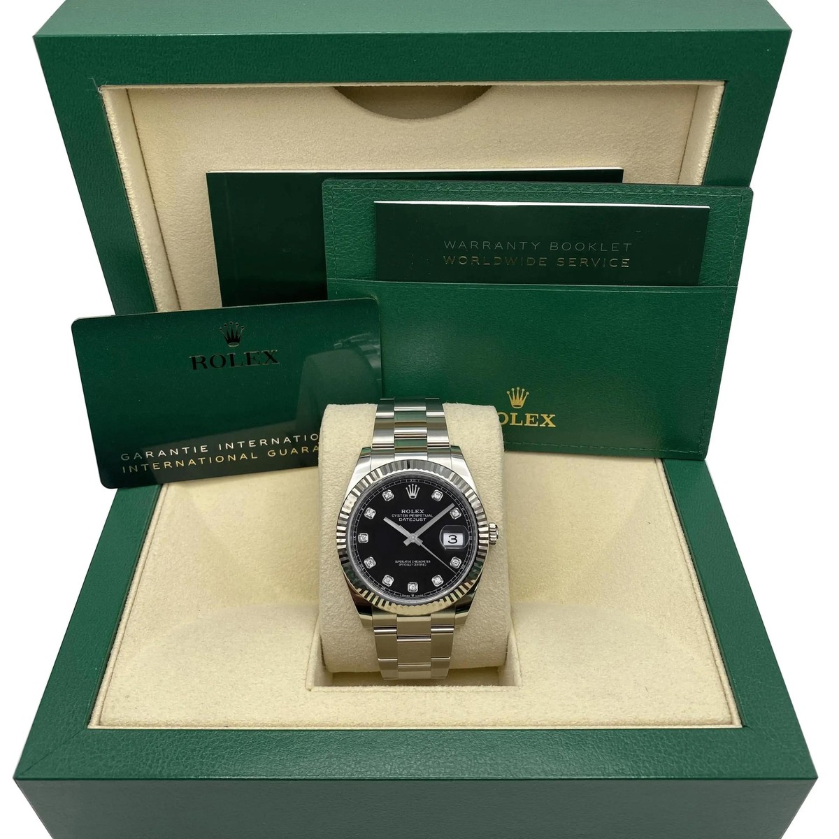 CPU spsy Rolex Datejust 41mm 126334 Steel White Gold Black Diamond